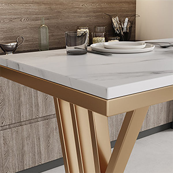 Luxurious Rectangular Pub Table Set 1/2/5 Pieces Artificial Marble Counter Table Set