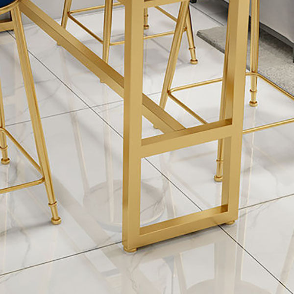 Glam Style 1/2/5 Pieces Faux Marble Bar Table Set Fixed Table Counter Set for Home Use