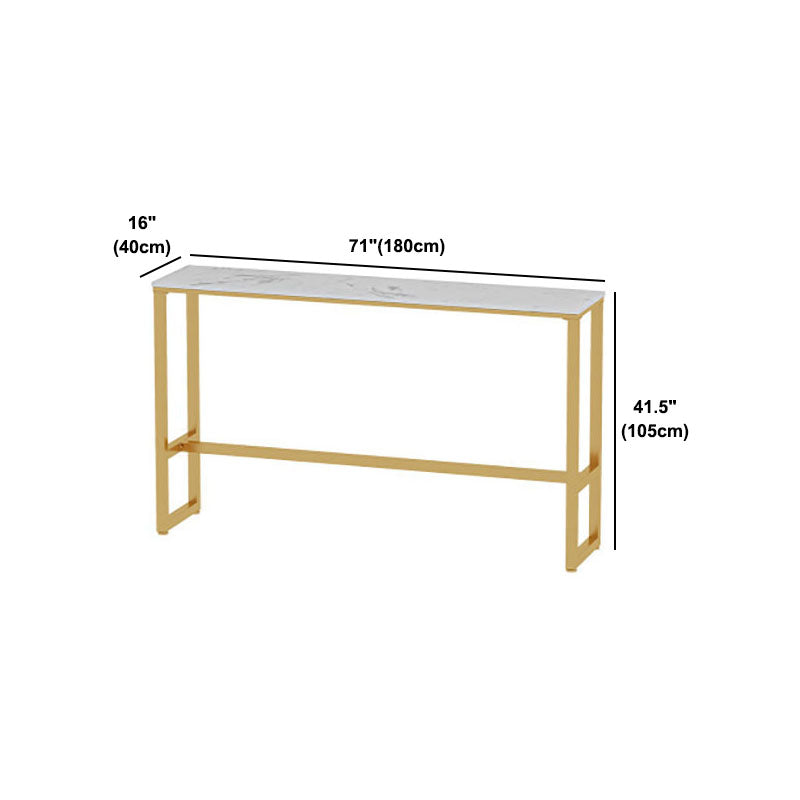 Glam Style 1/2/5 Pieces Faux Marble Bar Table Set Fixed Table Counter Set for Home Use
