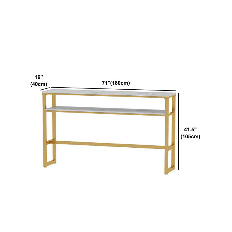 Glam Style 1/2/5 Pieces Faux Marble Bar Table Set Fixed Table Counter Set for Home Use