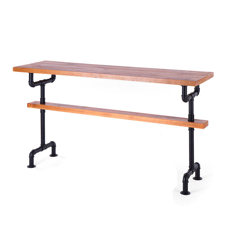 Industrial Style 1/2/7 Pieces Bar Table Set Rectangle Bar Table with High Wood Stools