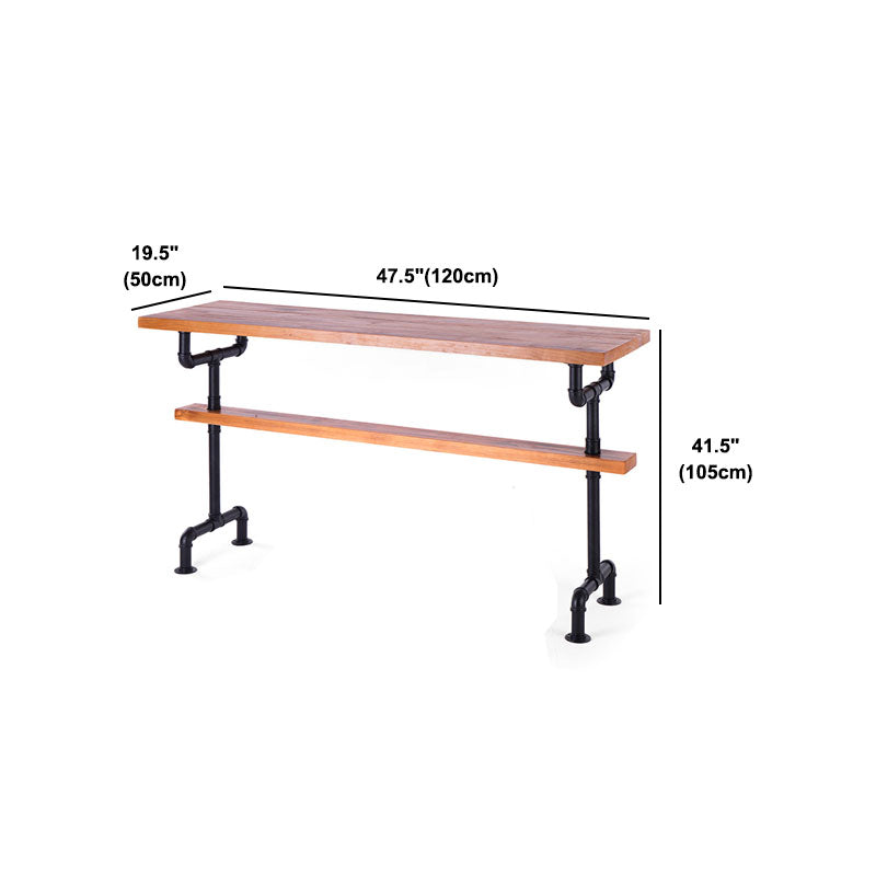 Industrial Style 1/2/7 Pieces Bar Table Set Rectangle Bar Table with High Wood Stools