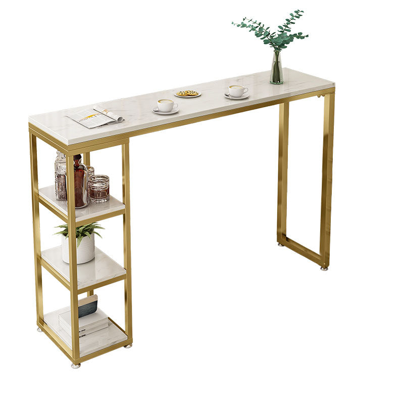 1/3 Pieces Luxurious Rectangular Pub Table Set Artificial Marble Top Bistro Table Set