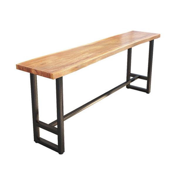 Modern Trestle Bar Height Pub Table Solid Wood Natural Bar/Dinette Table for Shop