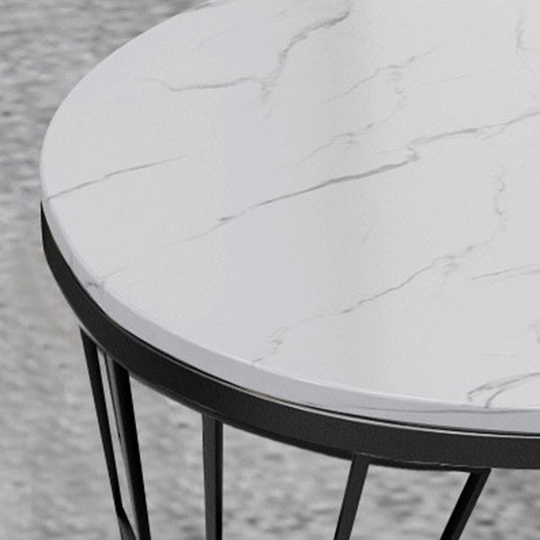 Modern Stone Living Room Bistro Bar Table Storage Double Pedestal Bar Table