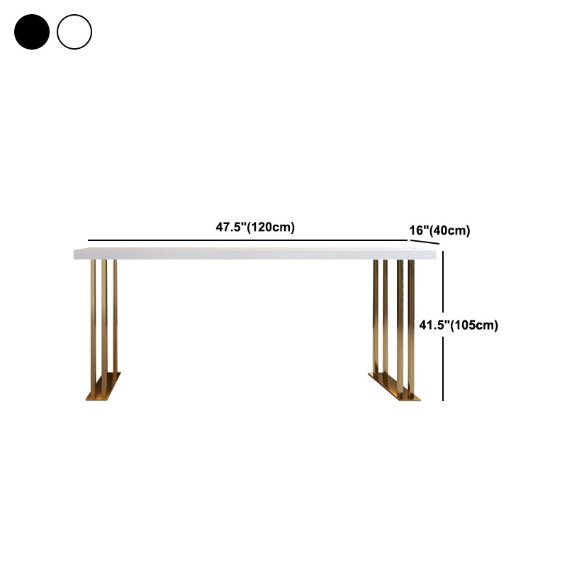 Glam Gold Base Bar/Dinette Table Rectangle Sled Indoor Counter-height Pub Table