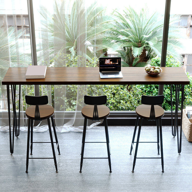 Rectangle Solid Wood Pub/Bar Table Glam Indoor Bistro Bar Height Cocktail Table