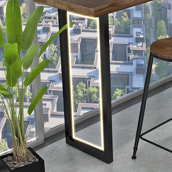 Industrial Solid Wood Bar Table Rectangle Bar Dining Room Table