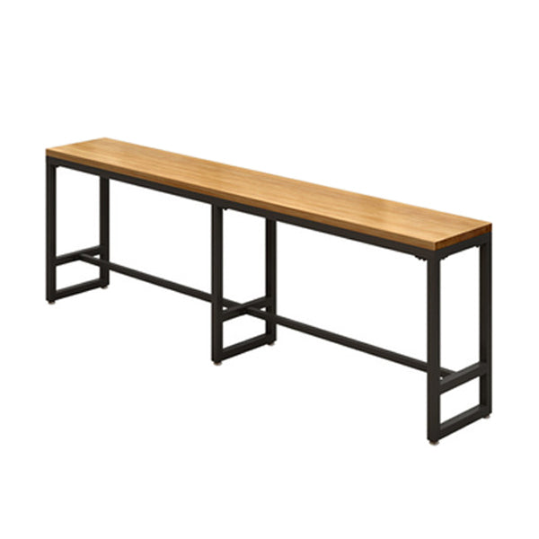 Solid Wood Bar Dinner Table Industrial Bar Dining Table with Black Base