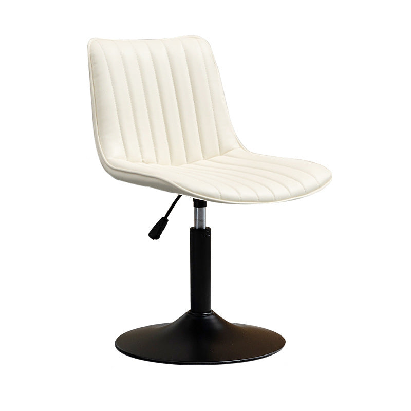 Scandinavian Metal Stool Adjustable Low Back Faux Leather Barstools in Matte Finish