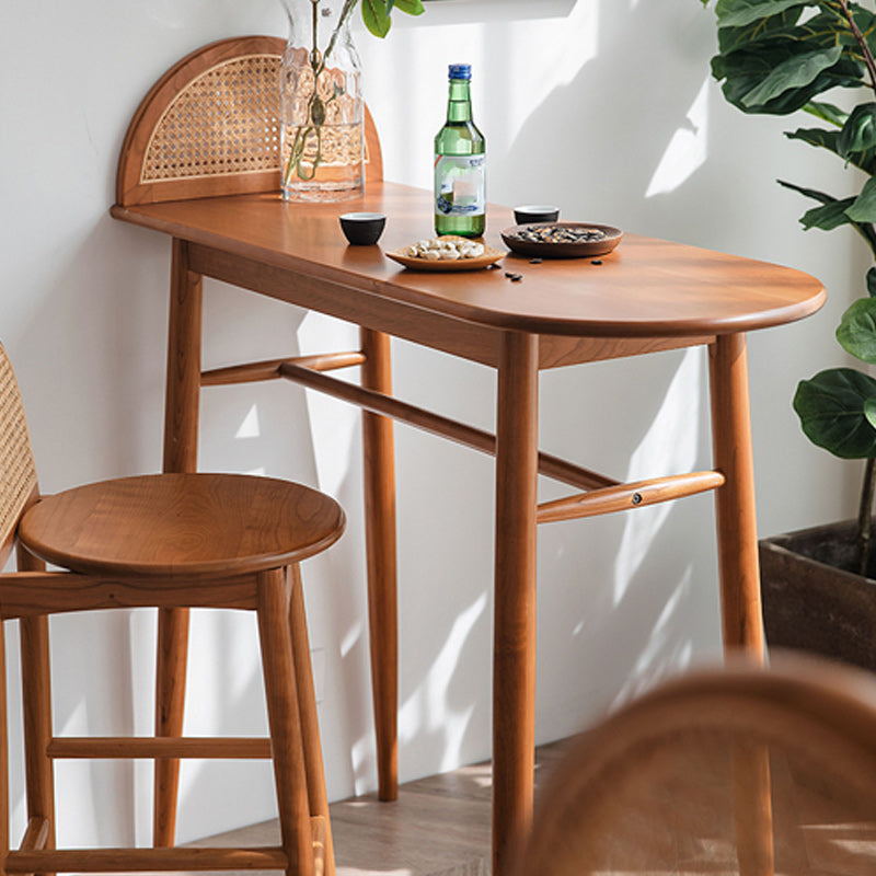 Modern 1/2 Pieces Wooden Pub Table Set Fixed Table Counter Table for Dining Room