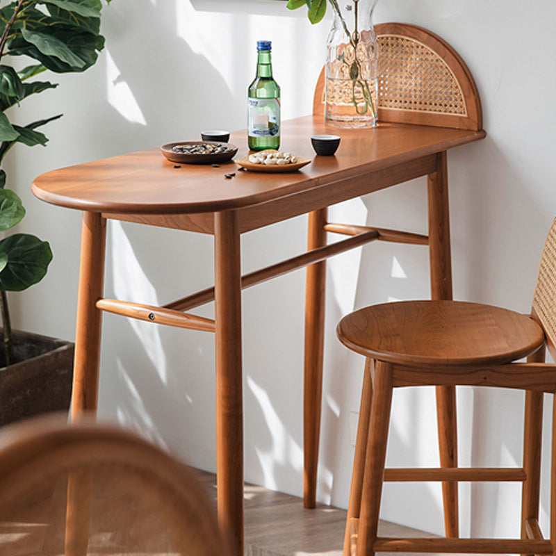 Modern 1/2 Pieces Wooden Pub Table Set Fixed Table Counter Table for Dining Room