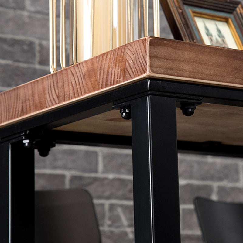 Industrial 1/5/9 Pieces Bar Table Set Rectangle Pine Wood Counter Table for Cafe