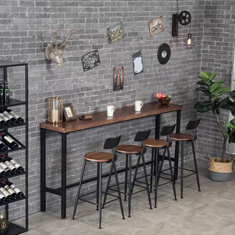 Industrial 1/5/9 Pieces Bar Table Set Rectangle Pine Wood Counter Table for Cafe