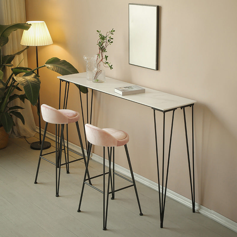 Rectangle Bar Table Industrial Stone Bar Wine Table with 4 Legs