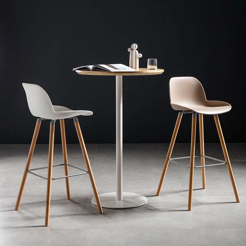 41.3"H Industrial Pedestal Pub Table Round Bistro Bar Solid Wood Table