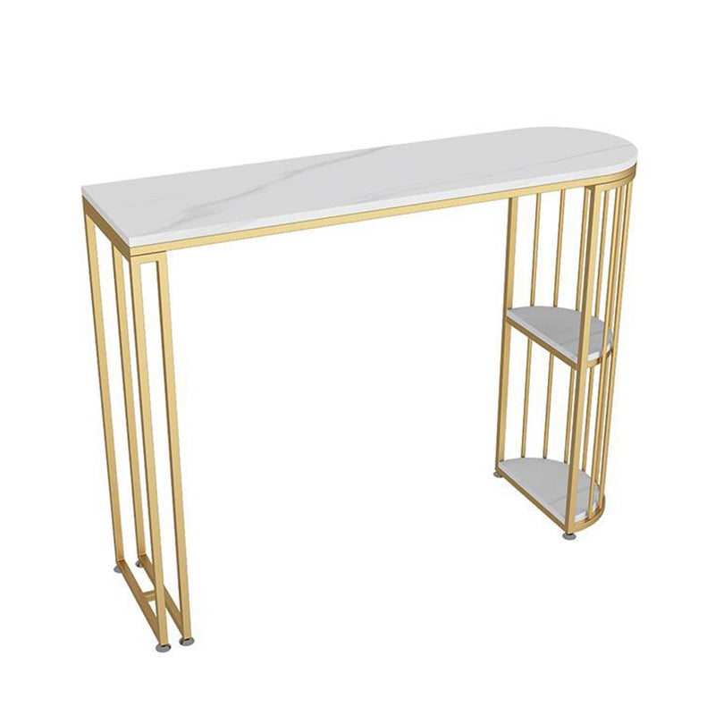 Stone Irregular Shape Bar Table Traditional Luxury Bistro Table with Double Pedestal