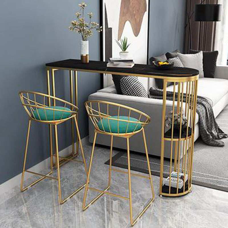 Stone Irregular Shape Bar Table Traditional Luxury Bistro Table with Double Pedestal