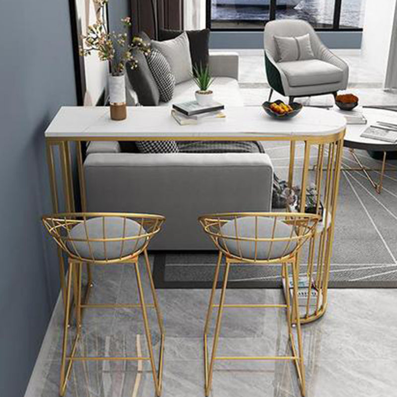 Stone Irregular Shape Bar Table Traditional Luxury Bistro Table with Double Pedestal