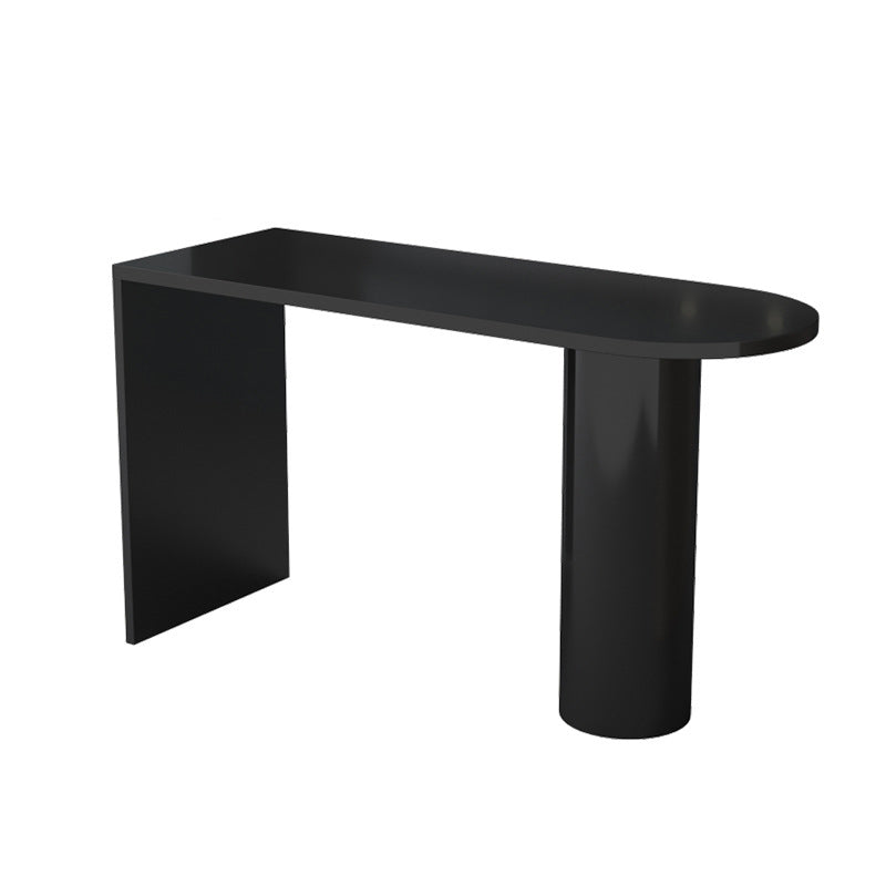 Contemporary Wood Bar Table Bistro Bar Desk with Double Pedestal