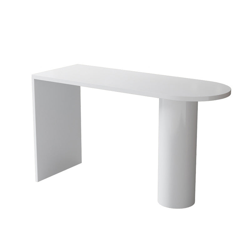 Contemporary Wood Bar Table Bistro Bar Desk with Double Pedestal