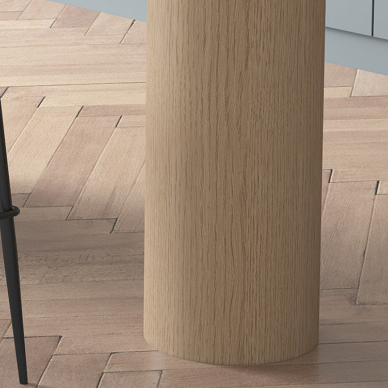 Contemporary Wood Bar Table Bistro Bar Desk with Double Pedestal