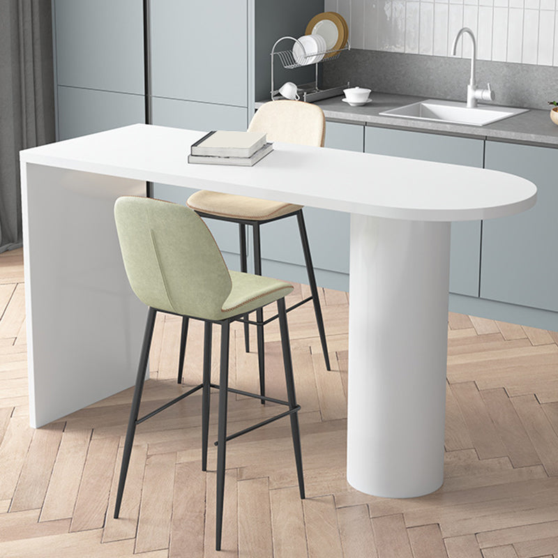 Contemporary Wood Bar Table Bistro Bar Desk with Double Pedestal