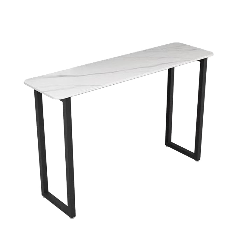 Traditional Luxury Stone Bar Table Rectangle Bar Dining Table with Sled Base