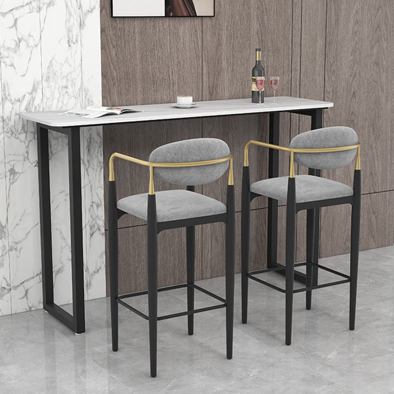 Traditional Luxury Stone Bar Table Rectangle Bar Dining Table with Sled Base