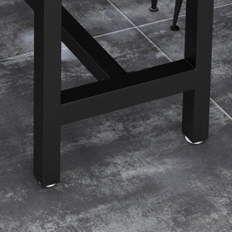 Industrial Rectangle Bar Table Solid Wood Bar Dining Table with Trestle Base