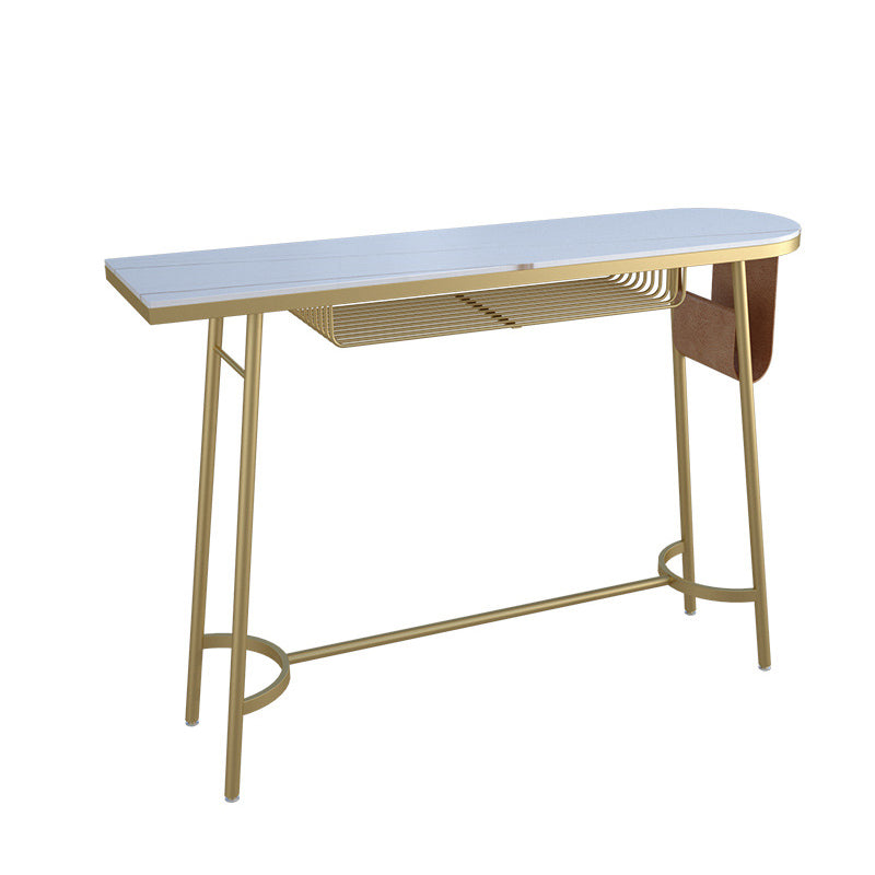 Traditional Luxury Stone Bar Table Bistro Bar Desk with Trestle Base