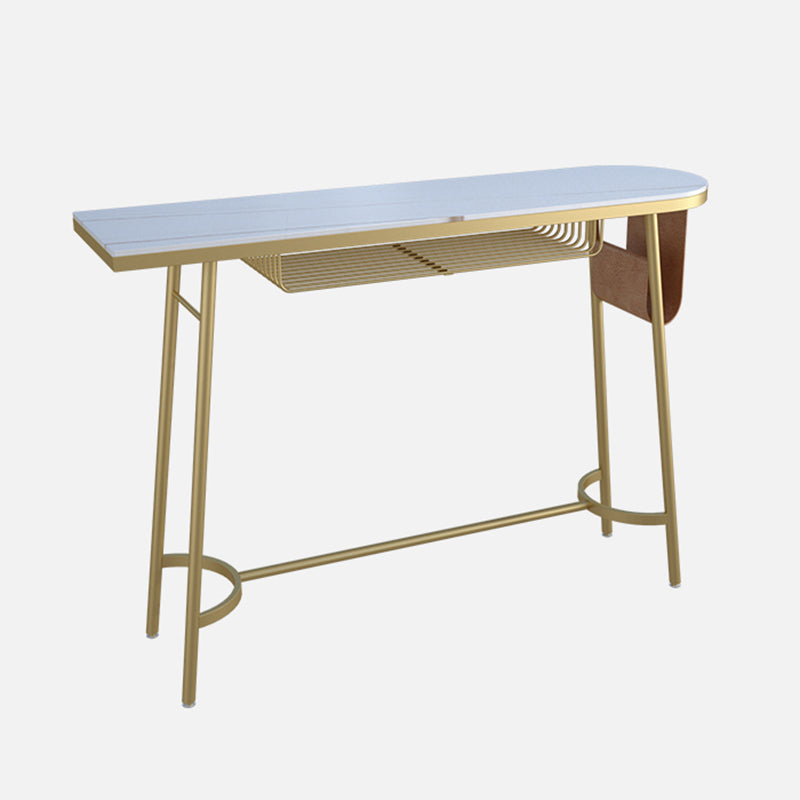 Traditional Luxury Stone Bar Table Bistro Bar Desk with Trestle Base