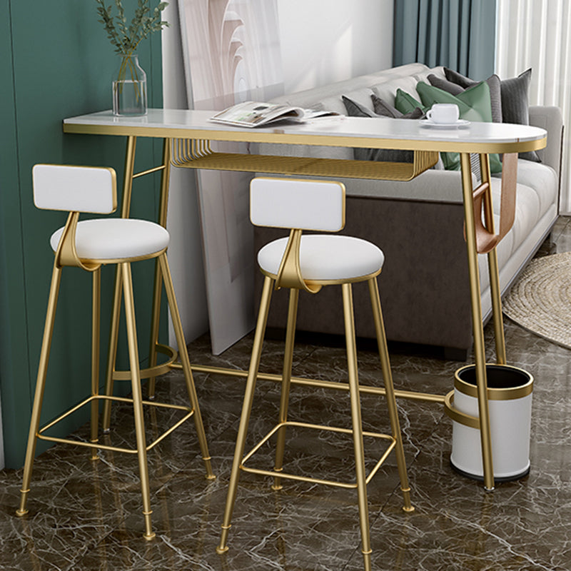 Traditional Luxury Stone Bar Table Bistro Bar Desk with Trestle Base