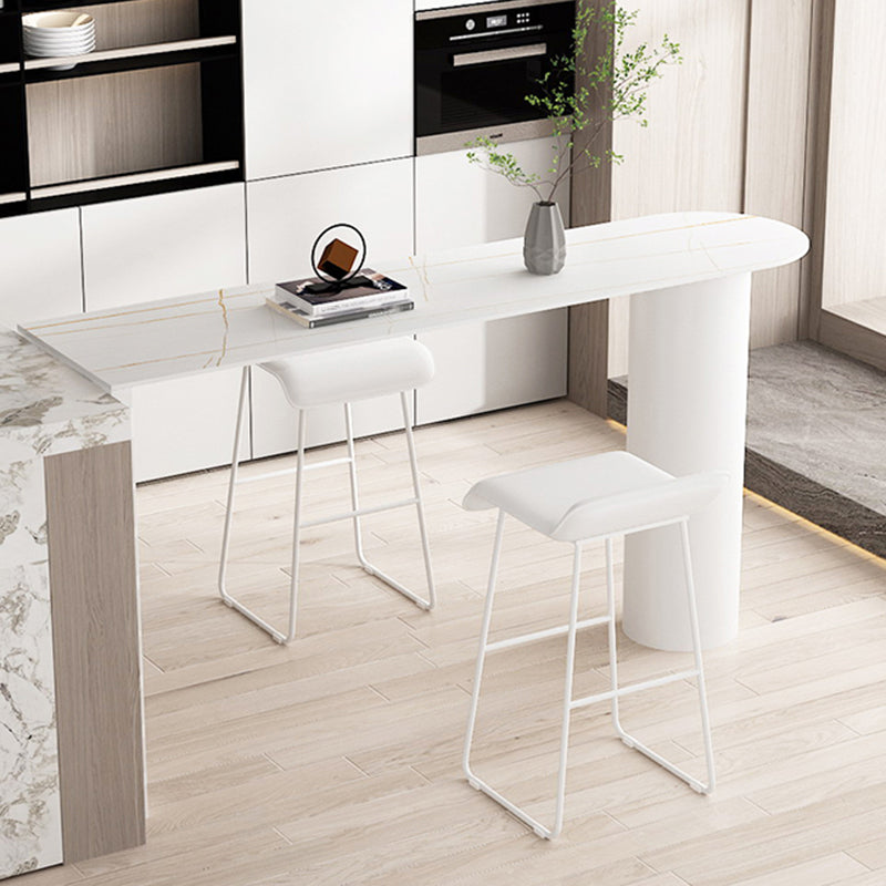 Contemporary Bar Table Stone Bar Desk with Double Pedestal for Home