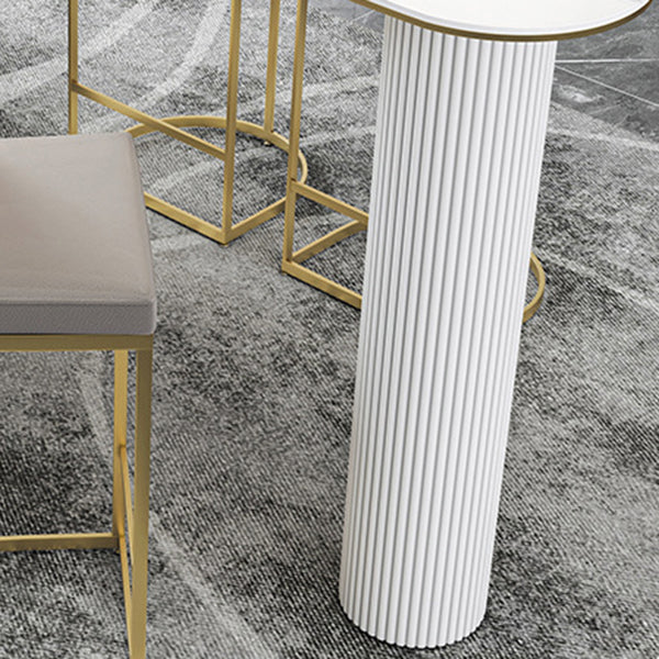 Traditional Luxury Bar Table Stone Irregular Shape Bar Table with Double Pedestal