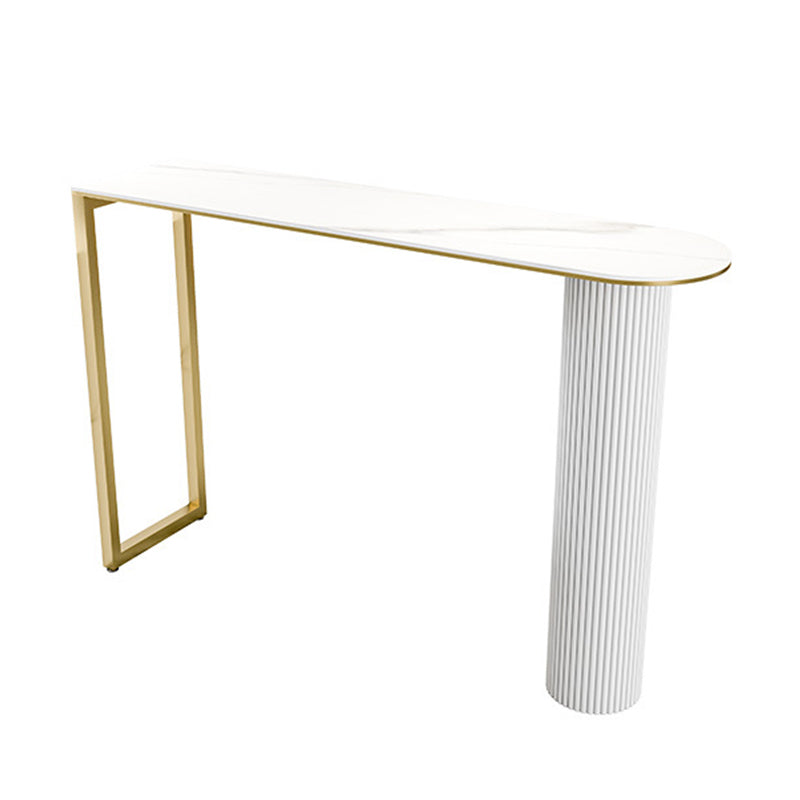 Traditional Luxury Bar Table Stone Irregular Shape Bar Table with Double Pedestal