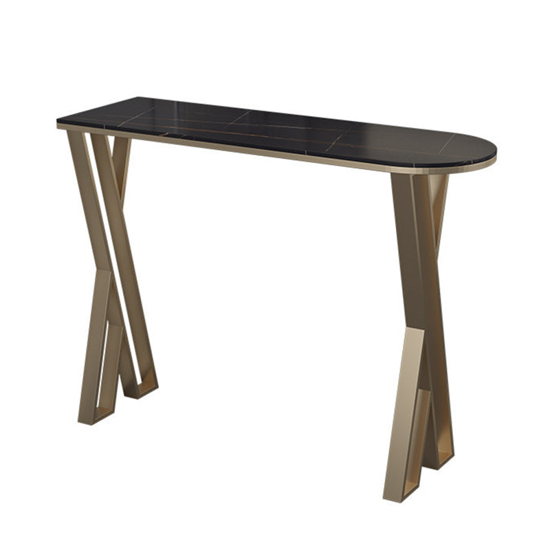 Stone Top Pub Table Traditional Luxury Bar Table with Double Pedestal