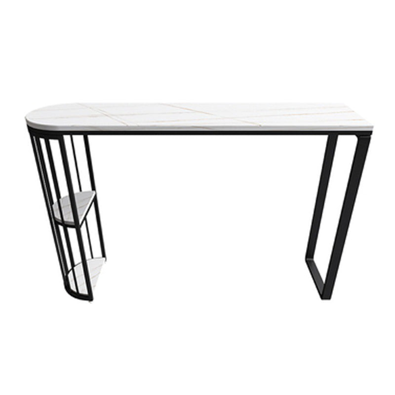 Stone Top Irregular Bar Table Traditional Luxury Bistro Table with Double Pedestal