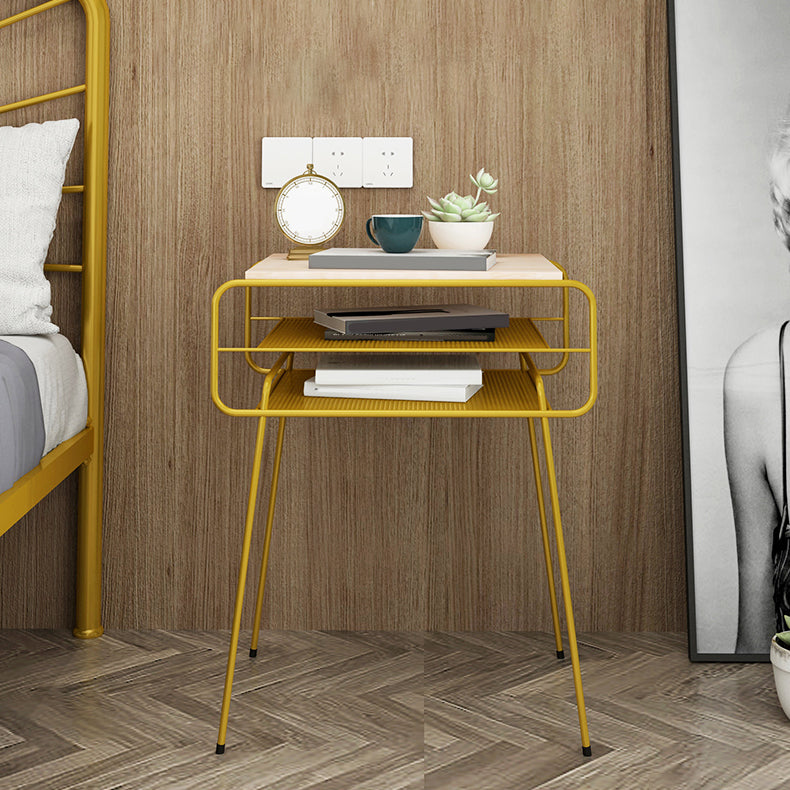 Lower Shelf Bed Nightstand Open Storage Night Table With Legs