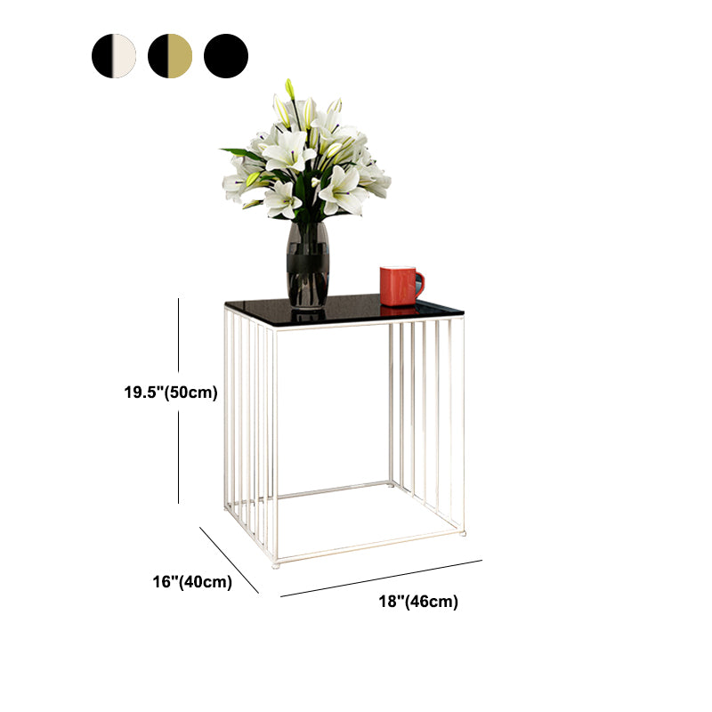 Modern Open Storage Nightstand Metal Night Table with Shelves