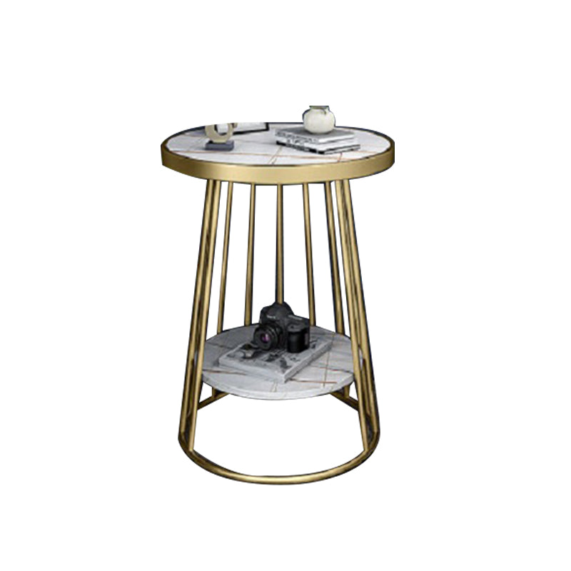 Industrial Accent Table Nightstand 24.4" Tall Bed Nightstand with 2 Shelves