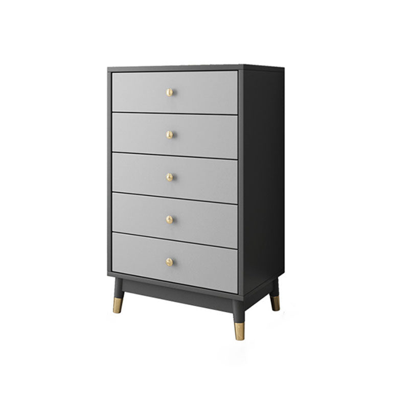 Glam Vertical Storage Chest Bedroom Wooden Chest with Drawers