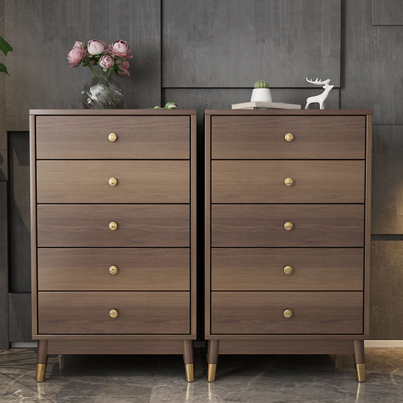 Glam Vertical Storage Chest Bedroom Wooden Chest with Drawers