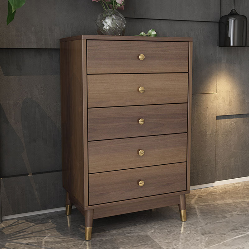 Glam Vertical Storage Chest Bedroom Wooden Chest with Drawers