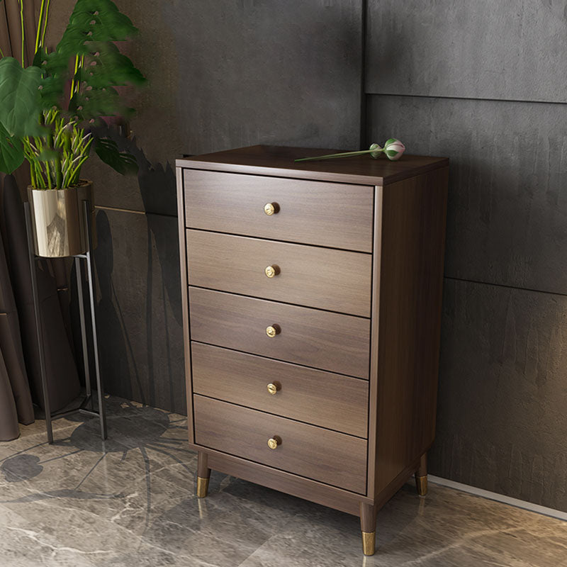 Glam Vertical Storage Chest Bedroom Wooden Chest with Drawers