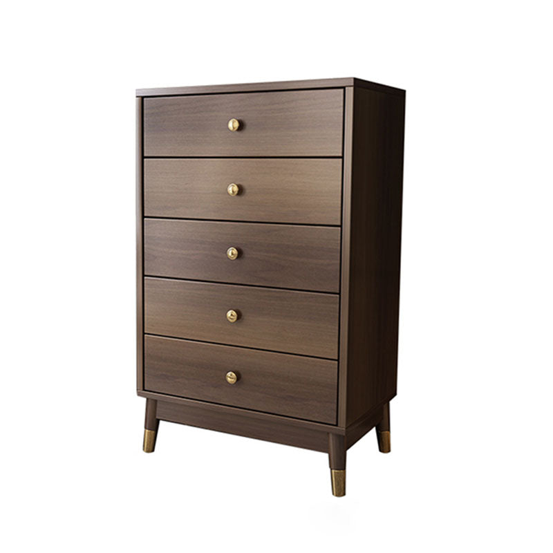 Glam Vertical Storage Chest Bedroom Wooden Chest with Drawers