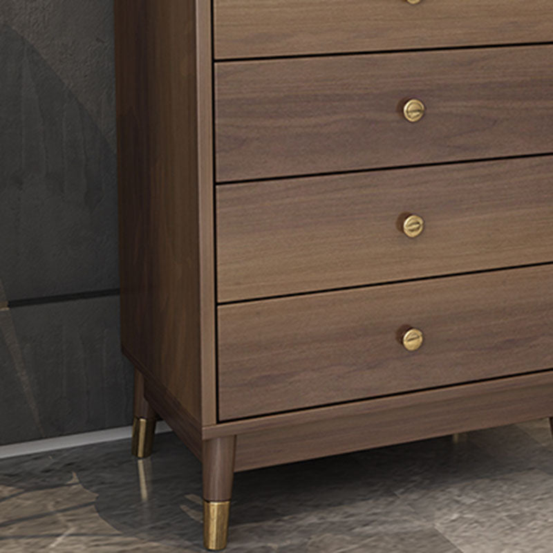 Glam Vertical Storage Chest Bedroom Wooden Chest with Drawers