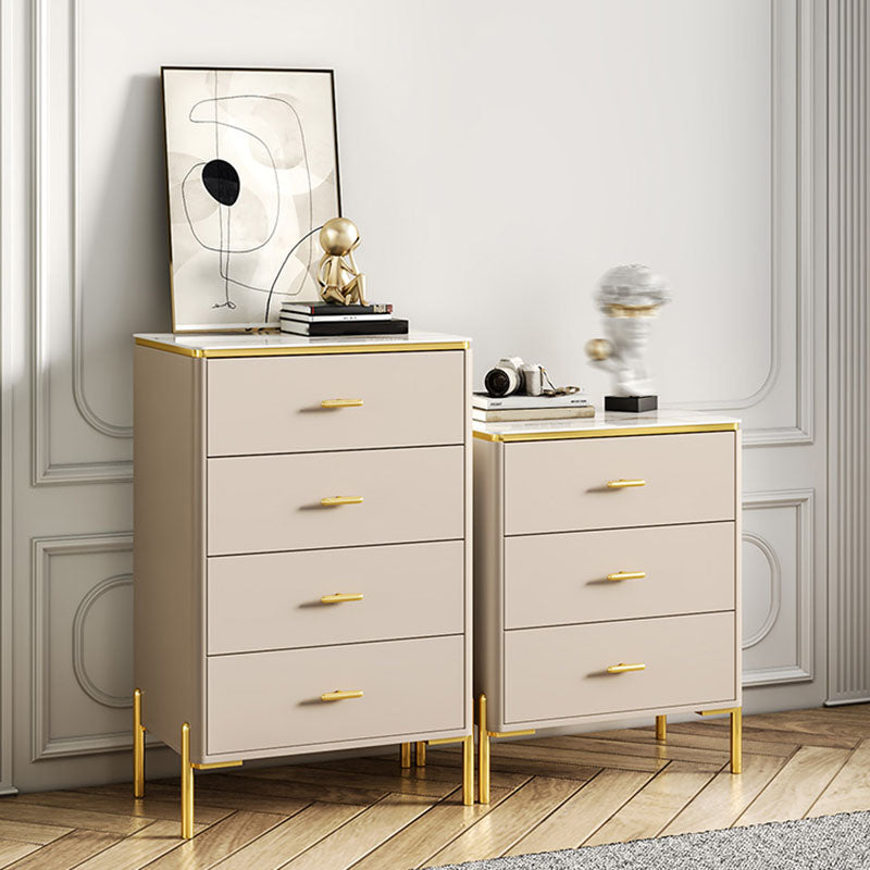 Glam Vertical Storage Chest Bedroom Stone Chest with Drawers