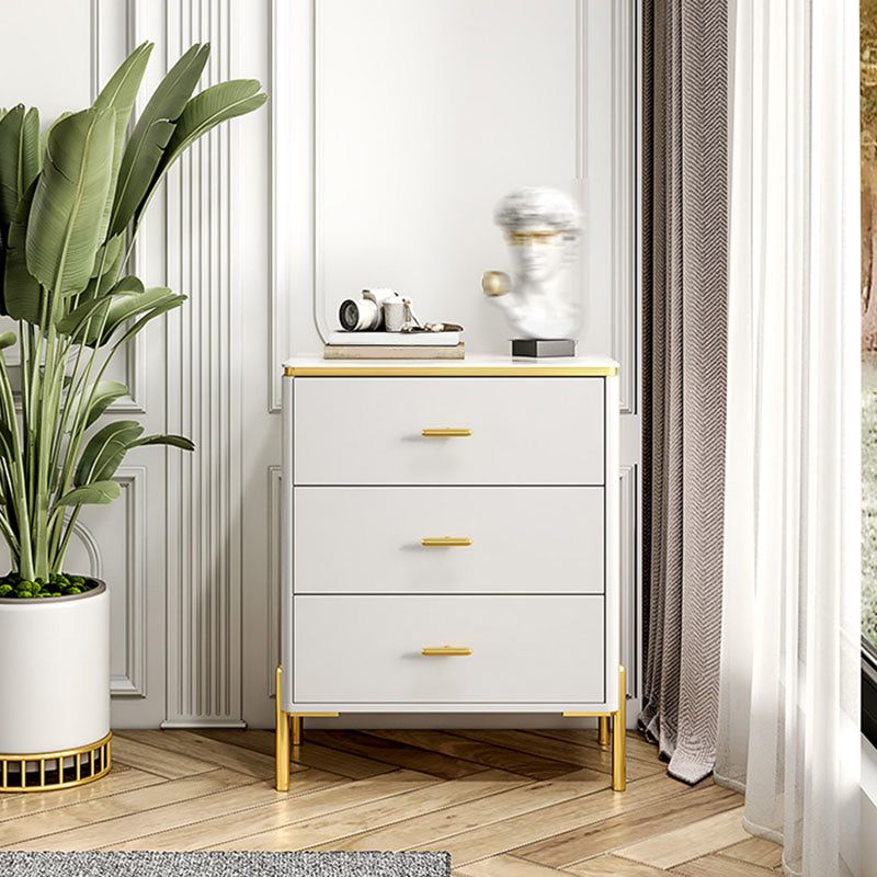 Glam Vertical Storage Chest Bedroom Stone Chest with Drawers