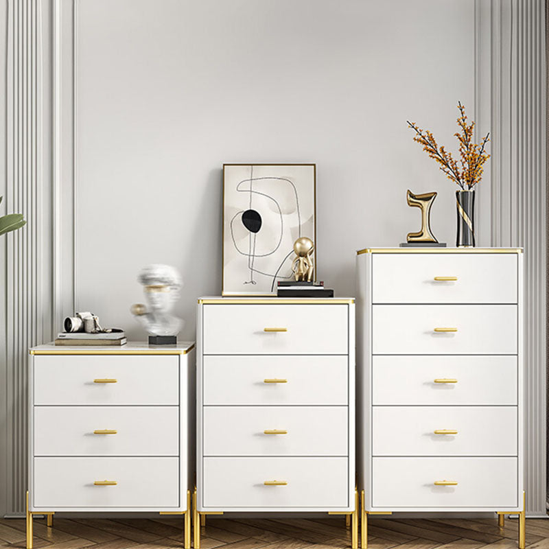 Glam Vertical Storage Chest Bedroom Stone Chest with Drawers